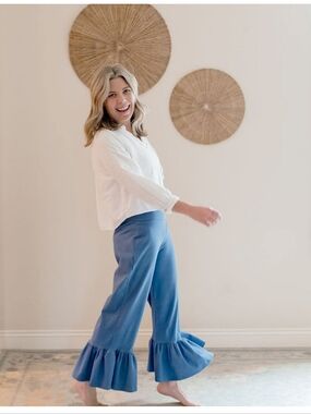 Matilda Jane Big Ruffles | Pants Blue Jean Baby Sz Medium Boho Chic Coquette
